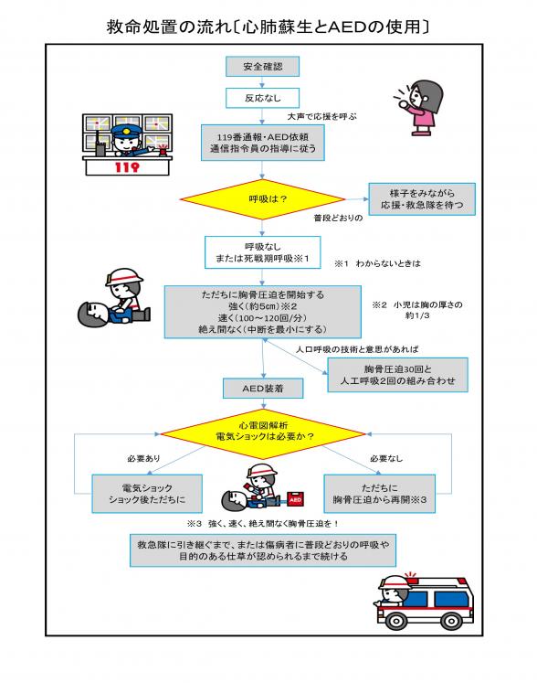 救命処置の流れ