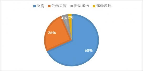 事故種別による救急搬送人員の割合